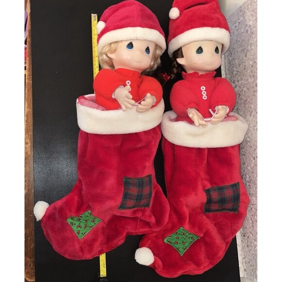 1994 Precious Moments 2 Christmas Stocking Dolls Nicole Nicholas Girl Boy *READ* - Picture 11 of 13